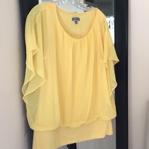 JM collection flutter sleeve blouse